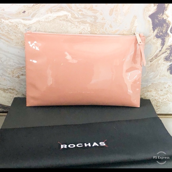 Rochas Crystal Eyes Patent Leather Clutch Pouch - Picture 3 of 8